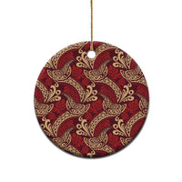 Luxury Red Monstera Ceramic Ornament Polynesian Tribal Pattern LT01 - Polynesian Pride