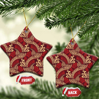 Luxury Red Monstera Ceramic Ornament Polynesian Tribal Pattern LT01 Star Red - Polynesian Pride