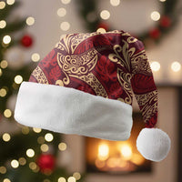 Luxury Red Monstera Christmas Santa Hat Polynesian Tribal Pattern LT01 Without Fur Red - Polynesian Pride
