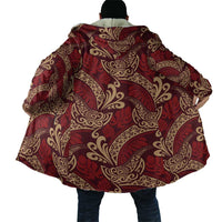 Luxury Red Monstera Cloak Polynesian Tribal Pattern LT01 - Polynesian Pride