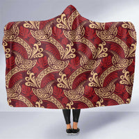 Luxury Red Monstera Hooded Blanket Polynesian Tribal Pattern LT01 One Size Red - Polynesian Pride