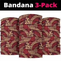 Luxury Red Monstera Neck Gaiter Polynesian Tribal Pattern LT01 package One Size: 25*50cm Red - Polynesian Pride
