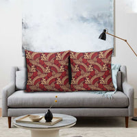 Luxury Red Monstera Pillow Cover Polynesian Tribal Pattern - Polynesian Pride