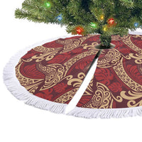 Luxury Red Monstera Tree Skirt Polynesian Tribal Pattern LT01 - Polynesian Pride