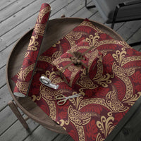 Luxury Red Monstera Wrapping Paper Polynesian Tribal Pattern LT01 - Polynesian Pride