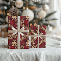 Luxury Red Monstera Wrapping Paper Polynesian Tribal Pattern LT01 - Polynesian Pride