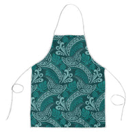 Teal Monstera Apron Polynesian Tribal Pattern - Polynesian Pride