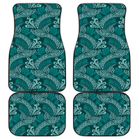 Teal Monstera Car Mats Polynesian Tribal Pattern LT01 - Polynesian Pride