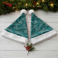 Teal Monstera Christmas Santa Hat Polynesian Tribal Pattern LT01 - Polynesian Pride