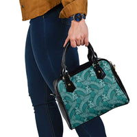 Teal Monstera Shoulder Handbag Polynesian Tribal Pattern - Polynesian Pride