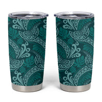 Teal Monstera Tumbler Cup Polynesian Tribal Pattern LT01 Teal - Polynesian Pride
