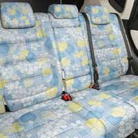 Anthurium Plumeria Lei Pastel Back Car Seat Cover Blue Hawaiian Splendid Palaka LT01 - Polynesian Pride