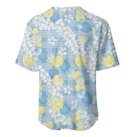 Anthurium Plumeria Lei Pastel Baseball Jersey Blue Hawaiian Splendid Palaka LT01 - Polynesian Pride