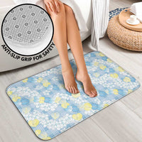 Anthurium Plumeria Lei Pastel Bathroom Set Blue Hawaiian Splendid Palaka LT01 - Polynesian Pride