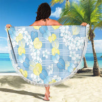 Anthurium Plumeria Lei Pastel Beach Blanket Blue Hawaiian Splendid Palaka LT01 - Polynesian Pride