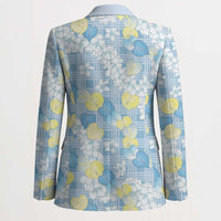 Anthurium Plumeria Lei Pastel Blazer Blue Hawaiian Splendid Palaka LT01 - Polynesian Pride