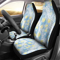 Anthurium Plumeria Lei Pastel Car Seat Cover Blue Hawaiian Splendid Palaka LT01 - Polynesian Pride