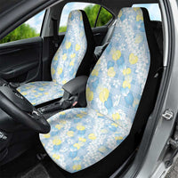 Anthurium Plumeria Lei Pastel Car Seat Cover Blue Hawaiian Splendid Palaka LT01 - Polynesian Pride