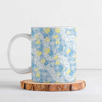 Anthurium Plumeria Lei Pastel Ceramic Mug Blue Hawaiian Splendid Palaka LT01 Blue - Polynesian Pride