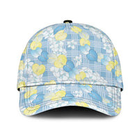 Anthurium Plumeria Lei Pastel Classic Cap Blue Hawaiian Splendid Palaka LT01 Universal Fit Blue - Polynesian Pride