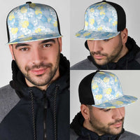 Anthurium Plumeria Lei Pastel Mesh Trucker Cap Blue Hawaiian Splendid Palaka LT01 - Polynesian Pride