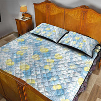 Anthurium Plumeria Lei Pastel Quilt Bed Set Blue Hawaiian Splendid Palaka LT01 - Polynesian Pride