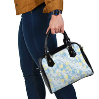 Anthurium Plumeria Lei Pastel Shoulder Handbag Blue Hawaiian Splendid Palaka LT01 - Polynesian Pride