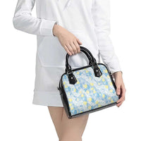 Anthurium Plumeria Lei Pastel Shoulder Handbag Blue Hawaiian Splendid Palaka LT01 - Polynesian Pride