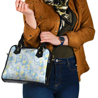 Anthurium Plumeria Lei Pastel Shoulder Handbag Blue Hawaiian Splendid Palaka LT01 - Polynesian Pride