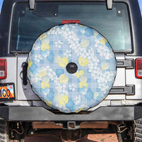 Anthurium Plumeria Lei Pastel Spare Tire Cover Blue Hawaiian Splendid Palaka LT01 Blue - Polynesian Pride