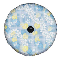 Anthurium Plumeria Lei Pastel Spare Tire Cover Blue Hawaiian Splendid Palaka LT01 - Polynesian Pride