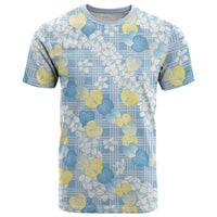 Anthurium Plumeria Lei Pastel T Shirt Blue Hawaiian Splendid Palaka LT01 Blue - Polynesian Pride