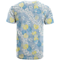Anthurium Plumeria Lei Pastel T Shirt Blue Hawaiian Splendid Palaka LT01 - Polynesian Pride