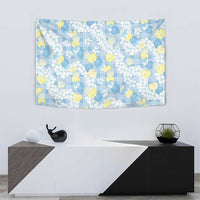 Anthurium Plumeria Lei Pastel Tapestry Blue Hawaiian Splendid Palaka LT01 - Polynesian Pride