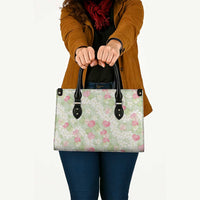 Anthurium Plumeria Lei Pastel Leather Bag Green Hawaiian Splendid Palaka LT01 - Polynesian Pride
