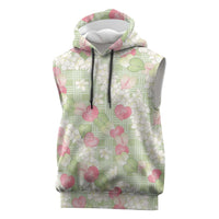 Anthurium Plumeria Lei Pastel Sleeveless Hoodie Green Hawaiian Splendid Palaka LT01 Green - Polynesian Pride