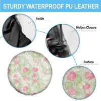 Anthurium Plumeria Lei Pastel Spare Tire Cover Green Hawaiian Splendid Palaka LT01 - Polynesian Pride