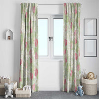 Anthurium Plumeria Lei Pastel Window Curtain Green Hawaiian Splendid Palaka LT01 - Polynesian Pride