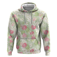 Anthurium Plumeria Lei Pastel Zip Hoodie Green Hawaiian Splendid Palaka LT01 Pullover Hoodie Green - Polynesian Pride
