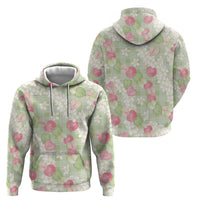 Anthurium Plumeria Lei Pastel Zip Hoodie Green Hawaiian Splendid Palaka LT01 - Polynesian Pride