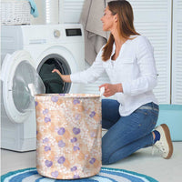 Anthurium Plumeria Lei Pastel Laundry Basket Orange Hawaiian Splendid Palaka LT01 - Polynesian Pride