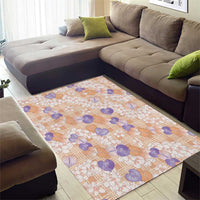 Anthurium Plumeria Lei Pastel Area Rug Orange Hawaiian Splendid Palaka LT01 - Polynesian Pride