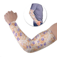 Anthurium Plumeria Lei Pastel Arm Sleeves Orange Hawaiian Splendid Palaka LT01 Set of 2 Orange - Polynesian Pride
