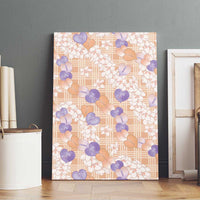 Anthurium Plumeria Lei Pastel Canvas Wall Art Orange Hawaiian Splendid Palaka LT01 - Polynesian Pride