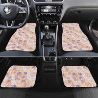 Anthurium Plumeria Lei Pastel Car Mats Orange Hawaiian Splendid Palaka LT01 Set 4pcs Orange - Polynesian Pride