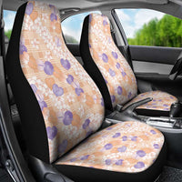 Anthurium Plumeria Lei Pastel Car Seat Cover Orange Hawaiian Splendid Palaka LT01 - Polynesian Pride
