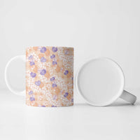 Anthurium Plumeria Lei Pastel Ceramic Mug Orange Hawaiian Splendid Palaka LT01 - Polynesian Pride