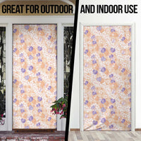 Anthurium Plumeria Lei Pastel Door Cover Orange Hawaiian Splendid Palaka LT01 - Polynesian Pride