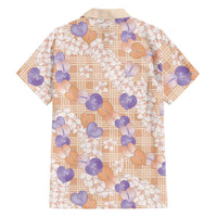 Anthurium Plumeria Lei Pastel Family Matching Off Shoulder Maxi Dress and Hawaiian Shirt Orange Hawaiian Splendid Palaka