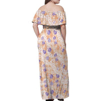 Anthurium Plumeria Lei Pastel Family Matching Off Shoulder Maxi Dress and Hawaiian Shirt Orange Hawaiian Splendid Palaka